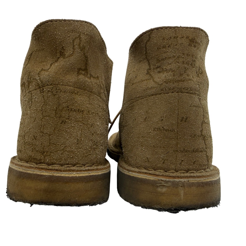 Supreme x Clarks Desert Chukka Boot Men Size 10.5 Tan Suede Map Print Crepe Sole - Picture 3 of 12